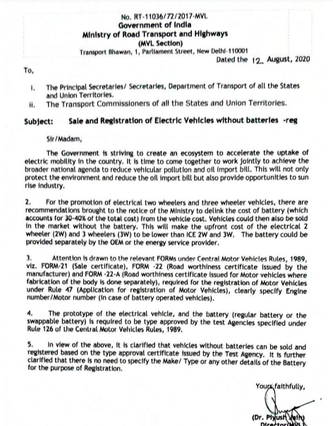 Advisory EV Battery Regis